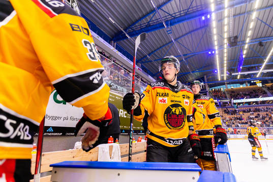 Luleås Pontus Själin och Julius Honka jublar