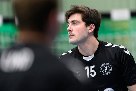 Varbergs Axel Skoog före handbollsmatchen i herrarnas