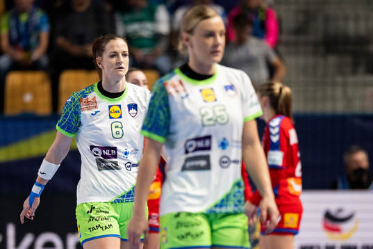 Ana Gros of Slovenia looks dejected