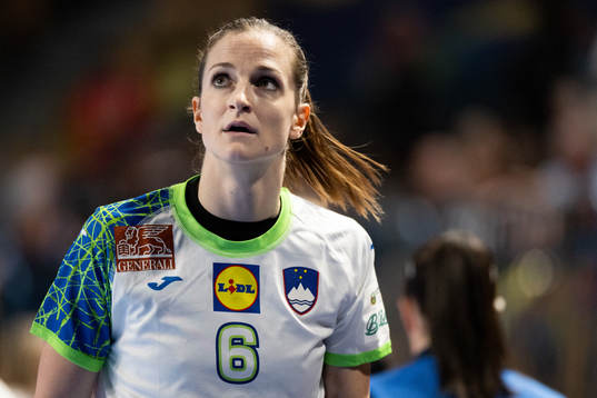 Ana Gros of Slovenia looks dejected