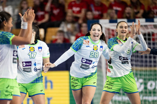 Maja Svetik of Slovenia celebrates
