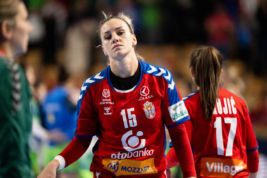 Andjela Janjusevic of Serbia looks dejected