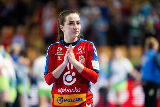 Ana Kojic of Serbia looks dejected