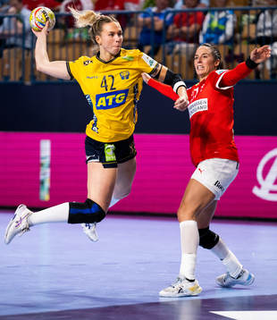 during the EHF Women's European Championship handball match