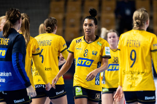 Jamina Roberts of Sweden looks dejected