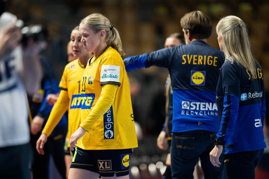 Emma Lindqvist of Sweden looks dejected