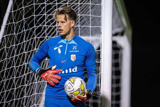 Goalkeeper Ørjan Håskjold Nyland of the Norwegian