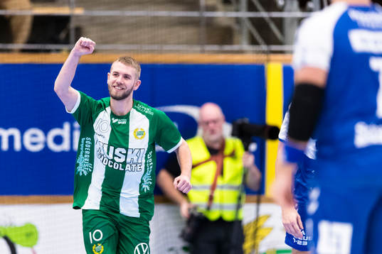 Hammarbys Oliver Wigmark jublar