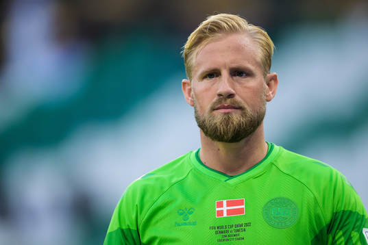 Goalkeeper Kasper Schmeichel of Denmark