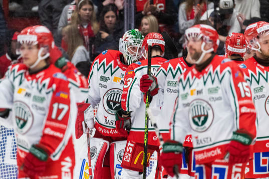 Frölundas målvakt Lars Johansson och Tom Nilsson jublar
