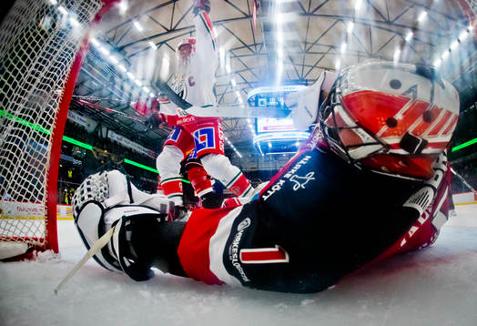 Frölundas Joel Lundqvist jublar vid 0-2