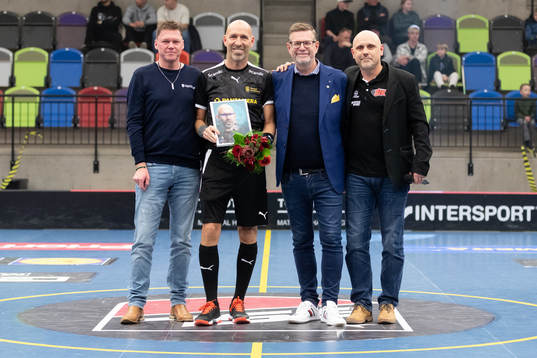 Stefan Franzen, domare Håkan Söderman, Martin Klabere och