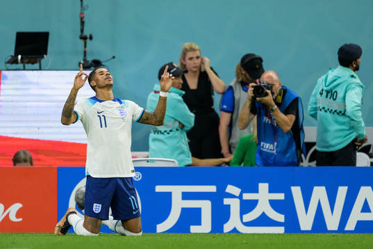 Marcus Rashford of England celebrates