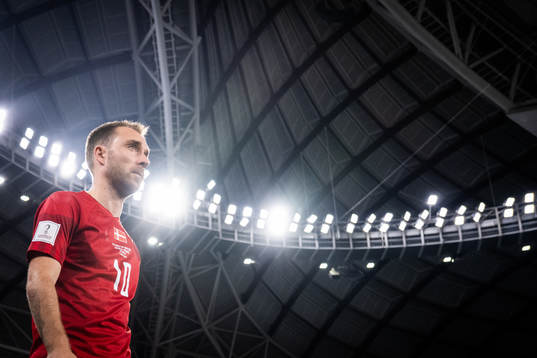 Christian Eriksen of Denmark enters the pitch for the FIFA