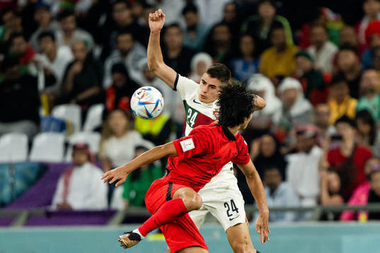 Guesung Cho of South Korea and Antonio Silva of Portugal