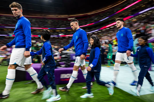 John Stones, Phil Foden and Declan Rice of England