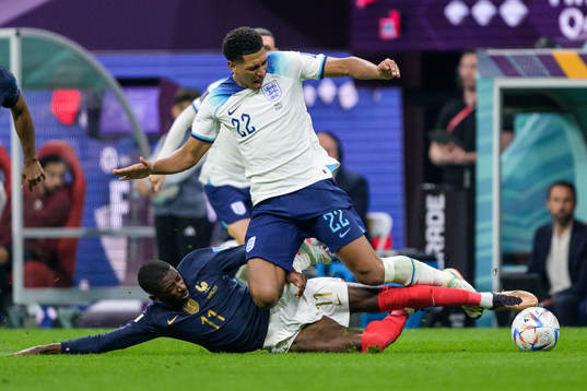 Ousmane Dembele of France and Jude Bellingham of England