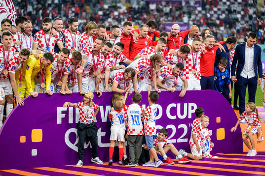 Players of Croatia celebrate