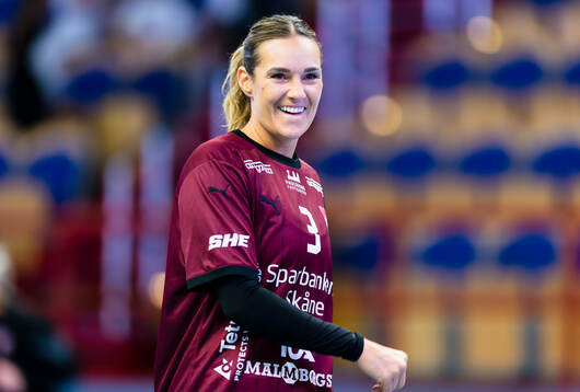 Lugis Sabina Jacobsen på uppvärmningen