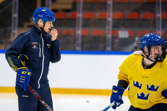 Head coach Andreas Karlsson of Sweden at a practice session