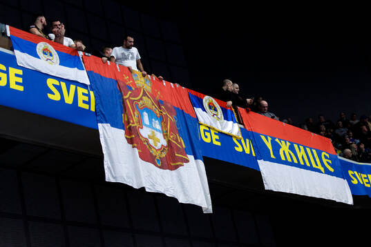 Supporters of Serbia in the stands