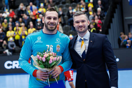 Goalkeeper Vladimir Cupara of Serbia