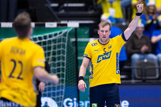 Max Darj of Sweden celebrates