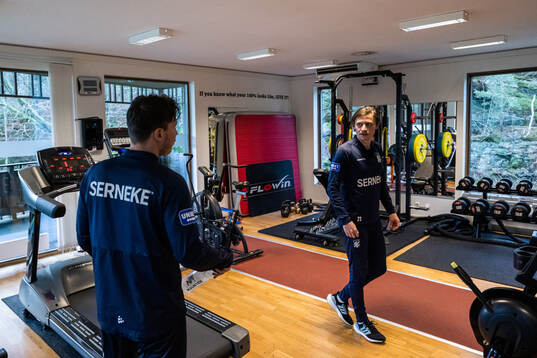 IFK Göteborgs Anders Trondsen och Simon Thern på gymmet