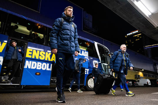 Niclas Ekberg of Sweden arrive to the stadium