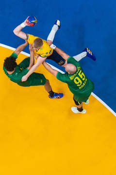 Thiagus Petrus and Gustavo Rodrigues of Brazil compete for