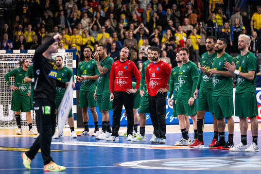 Players of Brazil look dejected