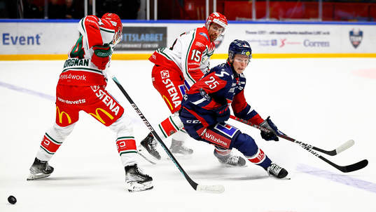 Linköpings Filip Bystedt och Frölundas Anders Grönlund