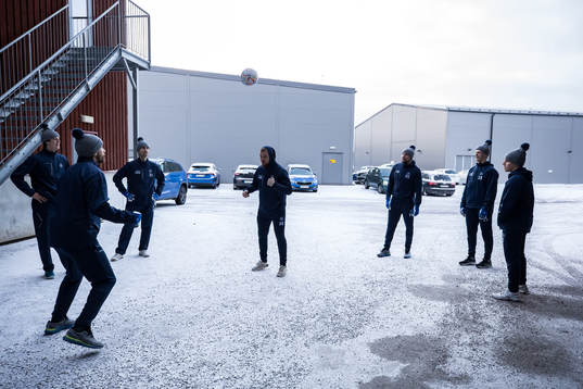 Leksands spelarna värmer upp innan