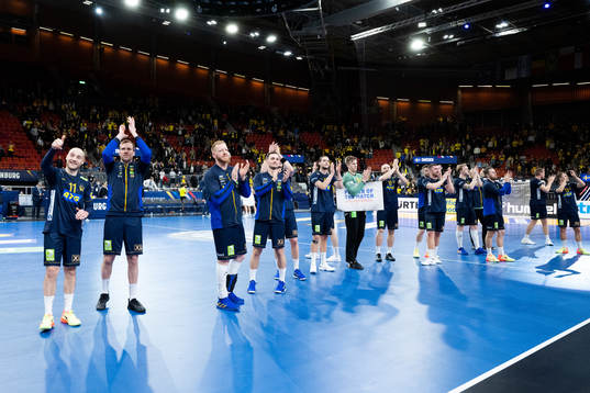 The Swedish team celebrates
