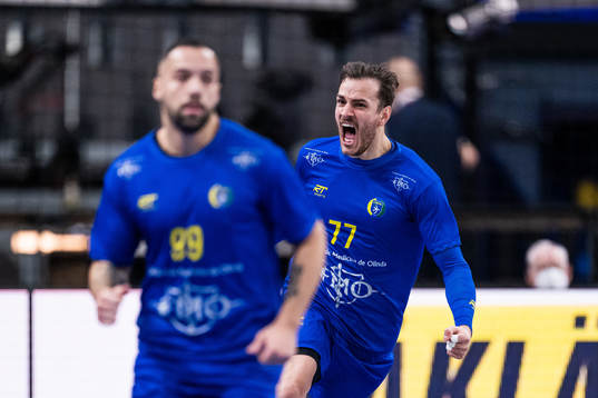 Rudolph Hackbarth of Brazil celebrates