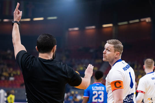 Aron Palmarsson of Iceland looks dejected