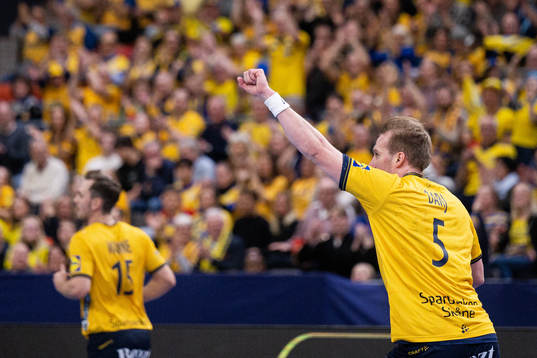 Max Darj of Sweden celebrates
