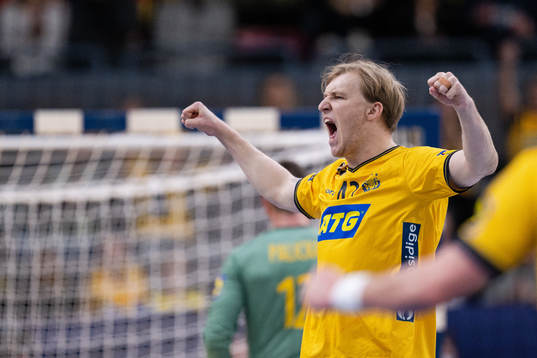 Eric Johansson of Sweden celebrates