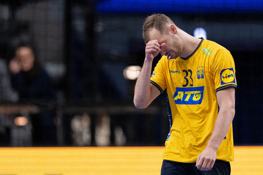 Lukas Sandell of Sweden looks dejected