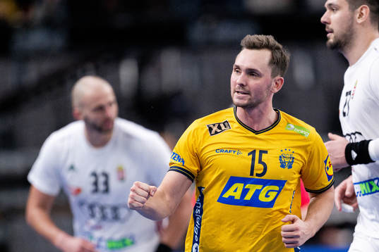 Hampus Wanne of Sweden celebrates