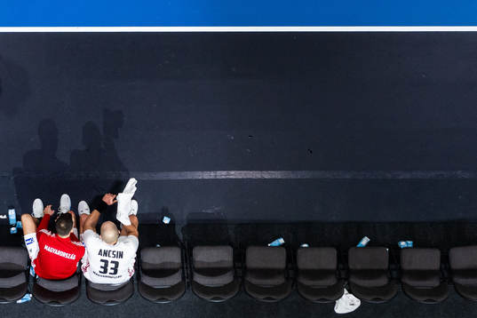 Gabor Ancsin of Hungary looks dejected