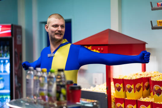 Tintin Weichselbraun wears a full-body suit in the colors