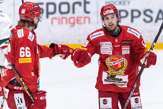 Almtunas Anton Klint och Oliver Östergren jublar