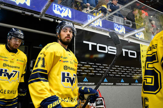 HV71s Tyler Vesel innan ishockeymatchen i SHL mellan HV71