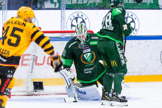 Färjestads målvakt Matthew Tomkins deppar