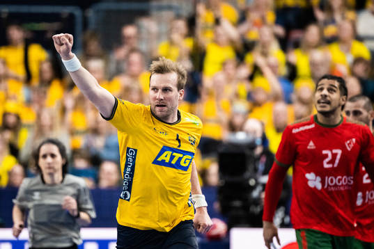 Max Darj of Sweden celebrates