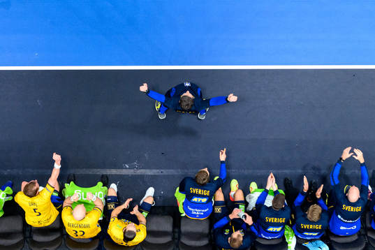 Head coach Glenn Solberg of Sweden celebrates