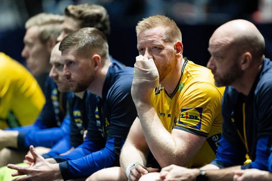 Jim Gottfridsson of Sweden in pain