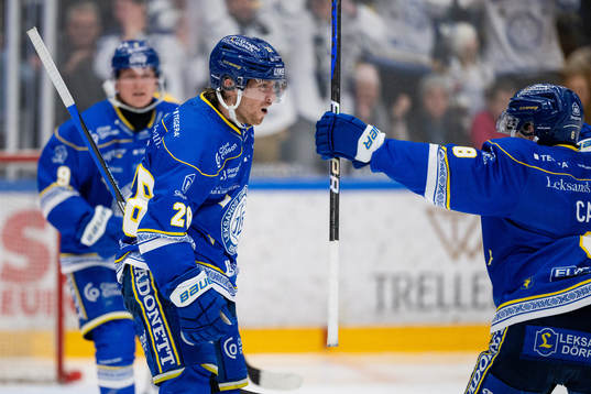 Leksands Justin Glenn Kloos jublar