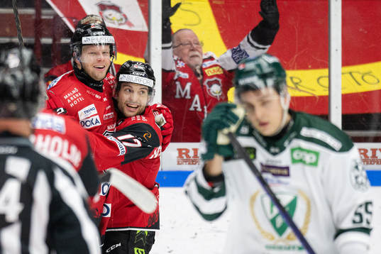 Malmö Redhawks Carl Söderberg och Pathrik Westerholm